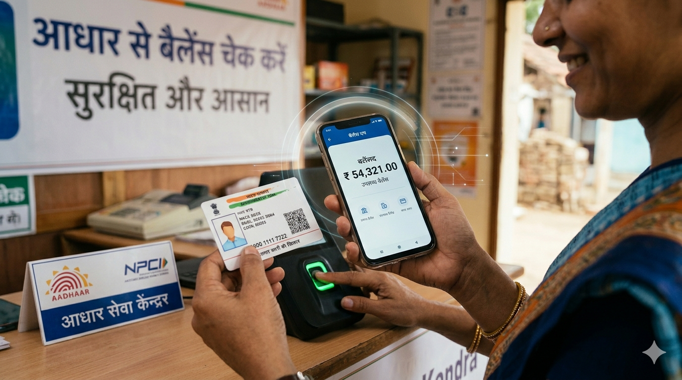 आधार कार्ड से बैंक बैलेंस कैसे चेक करें? (Step-by-Step गाइड 2026)